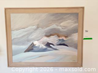 MaxSold Auction: Original Oil Painting "Powder Mountain, B.C. 1984" by Onley A - Ottawa (Ontario, Canada) PARTNER MANAGED Downsizing Online Auction - Dorothea Drive
