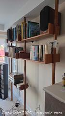 MaxSold Auction: Teak Finish Modular Wood Veneer Floor-to-Ceiling Shelving Unit C - Ottawa (Ontario, Canada) PARTNER MANAGED Downsizing Online Auction - Dorothea Drive