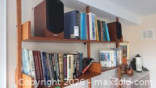 MaxSold Auction: Teak Finish Modular Wood Veneer Floor-to-Ceiling Shelving Unit C - Ottawa (Ontario, Canada) PARTNER MANAGED Downsizing Online Auction - Dorothea Drive