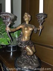 MaxSold Auction: Bronze Figural Candelabra on Marble Base, Candles Included - Glendale (California, USA) SELLER MANAGED Estate Sale Online Auction -  Rancho Avenue