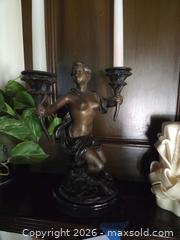 MaxSold Auction: Bronze Figural Candelabra on Marble Base, Candles Included - Glendale (California, USA) SELLER MANAGED Estate Sale Online Auction -  Rancho Avenue