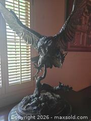 MaxSold Auction: J. Moigniez Bronze Owl Sculpture on Marble Base - Glendale (California, USA) SELLER MANAGED Estate Sale Online Auction -  Rancho Avenue