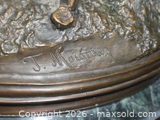 MaxSold Auction: J. Moigniez Bronze Owl Sculpture on Marble Base - Glendale (California, USA) SELLER MANAGED Estate Sale Online Auction -  Rancho Avenue