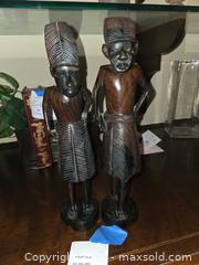 MaxSold Auction: Pair of Carved African Tribal Wood Figurines, ~13 in, Dark Brown - Glendale (California, USA) SELLER MANAGED Estate Sale Online Auction -  Rancho Avenue
