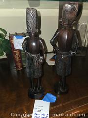 MaxSold Auction: Pair of Carved African Tribal Wood Figurines, ~13 in, Dark Brown - Glendale (California, USA) SELLER MANAGED Estate Sale Online Auction -  Rancho Avenue
