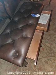 MaxSold Auction: Samson International Dark Brown Genuine Leather Tufted Bench - Glendale (California, USA) SELLER MANAGED Estate Sale Online Auction -  Rancho Avenue