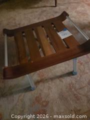 MaxSold Auction: Teak and aluminum Shower  stool.  - Glendale (California, USA) SELLER MANAGED Estate Sale Online Auction -  Rancho Avenue