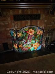 MaxSold Auction: Tiffany-Style Stained Glass Dragonfly & Floral Fireplace Screen - Glendale (California, USA) SELLER MANAGED Estate Sale Online Auction -  Rancho Avenue