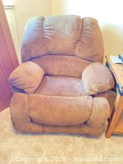 MaxSold Auction: Overstuffed Brown Microfiber Recliner Chair, Oversized Single Seat - Denver (Colorado, USA) PARTNER MANAGED Estate Sale Online Auction - Fenton Street