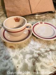 MaxSold Auction: Shenango China Cup, Saucer & Mini Plate, Crown Motif - Denver (Colorado, USA) PARTNER MANAGED Estate Sale Online Auction - Fenton Street