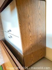 MaxSold Auction: Small Beige Metal Storage Cabinet with Wood Veneer Top - Denver (Colorado, USA) PARTNER MANAGED Estate Sale Online Auction - Fenton Street