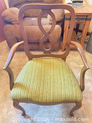 MaxSold Auction: Vintage Queen Anne Upholstered Armchair with Olive Seat - Denver (Colorado, USA) PARTNER MANAGED Estate Sale Online Auction - Fenton Street