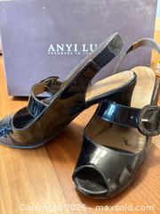 MaxSold Auction: Anyi Lu Black Patent Leather Slingback Peep-Toe Heels, Size 8.5 - Toronto (Ontario, Canada) SELLER MANAGED Downsizing Online Auction - Davenport Road (CONDO)