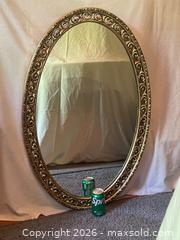 MaxSold Auction: Antique-Style HEAVY Gilded Mirror & Round Wood Side Table - Buford (Georgia, USA) SELLER MANAGED Downsizing Online Auction - Commerce Drive (STORAGE)