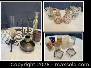 MaxSold Auction: Assorted Vintage-Style Candle Holders, Vases & Decorative Lot - Buford (Georgia, USA) SELLER MANAGED Downsizing Online Auction - Commerce Drive (STORAGE)