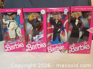 MaxSold Auction: Lot of 4 Barbie Collector Dolls by Mattel, 1990s - Buford (Georgia, USA) SELLER MANAGED Downsizing Online Auction - Commerce Drive (STORAGE)