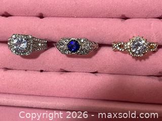 MaxSold Auction: Silver & Gold-tone Halo/Vintage Ring Lot, 3 - Buford (Georgia, USA) SELLER MANAGED Downsizing Online Auction - Commerce Drive (STORAGE)
