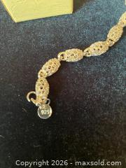 MaxSold Auction: Sterling Silver Filigree Bracelet & Ring with White Topaz - Buford (Georgia, USA) SELLER MANAGED Downsizing Online Auction - Commerce Drive (STORAGE)