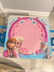 MaxSold Auction: Disney Frozen Kids Activity Table with 2 Chairs - Blue/Pink - Hamilton (Ontario, Canada) SELLER MANAGED Downsizing Online Auction - Bobalink Road.