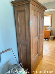 MaxSold Auction: Antique Solid Wood Armoire Wardrobe D - Oro-Medonte (Ontario, Canada) Downsizing Online Auction - Ridge Road East