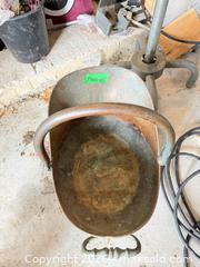 MaxSold Auction: Copper Coal Scuttle and Adjustable Painted Metal Stool C - Oro-Medonte (Ontario, Canada) Downsizing Online Auction - Ridge Road East