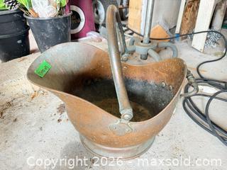 MaxSold Auction: Copper Coal Scuttle and Adjustable Painted Metal Stool C - Oro-Medonte (Ontario, Canada) Downsizing Online Auction - Ridge Road East