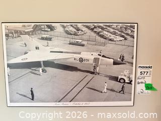 MaxSold Auction: Framed Black & White Avro Arrow Aviation Print B - Oro-Medonte (Ontario, Canada) Downsizing Online Auction - Ridge Road East