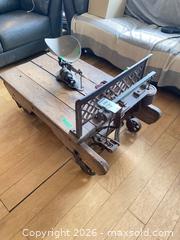 MaxSold Auction: Industrial Wooden Platform Cart with Attached Antique Balance Scale C - Oro-Medonte (Ontario, Canada) Downsizing Online Auction - Ridge Road East