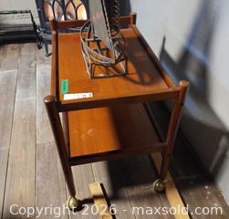 MaxSold Auction: Mid-Century Modern Teak Tone Two-Tier Tea/Serving Cart D - Oro-Medonte (Ontario, Canada) Downsizing Online Auction - Ridge Road East