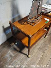 MaxSold Auction: Mid-Century Modern Teak Tone Two-Tier Tea/Serving Cart D - Oro-Medonte (Ontario, Canada) Downsizing Online Auction - Ridge Road East
