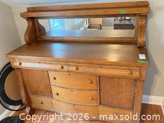 MaxSold Auction: Oak Arts & Crafts / Mission Sideboard with Attached Mirror D - Oro-Medonte (Ontario, Canada) Downsizing Online Auction - Ridge Road East
