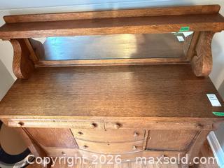 MaxSold Auction: Oak Arts & Crafts / Mission Sideboard with Attached Mirror D - Oro-Medonte (Ontario, Canada) Downsizing Online Auction - Ridge Road East