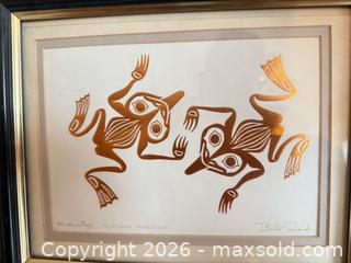 MaxSold Auction: Signed Bill Reid Frog Haida Art Print B - Oro-Medonte (Ontario, Canada) Downsizing Online Auction - Ridge Road East