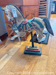 MaxSold Auction: Wooden Carousel Horse Decorative Figurine on Stand C - Oro-Medonte (Ontario, Canada) Downsizing Online Auction - Ridge Road East