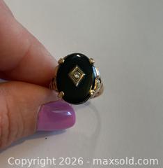 MaxSold Auction: (10K Gold) 1950's Art Deco-Style Ring w/ Onyx Stone - Burnaby (British Columbia, Canada) PARTNER MANAGED Estate Sale Online Auction - Neville Street