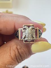 MaxSold Auction: (10K Gold) Masonic Double Headed Eagle Vintage Ring (+ Freemason pins, cufflinks & tie clip sets) - Burnaby (British Columbia, Canada) PARTNER MANAGED Estate Sale Online Auction - Neville Street