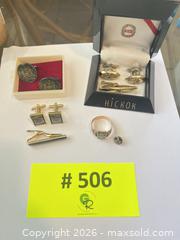 MaxSold Auction: (10K Gold) Masonic Double Headed Eagle Vintage Ring (+ Freemason pins, cufflinks & tie clip sets) - Burnaby (British Columbia, Canada) PARTNER MANAGED Estate Sale Online Auction - Neville Street