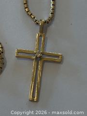 MaxSold Auction: (14k & 10K) Gold & Diamond Cross Pendant on Box Chain - Burnaby (British Columbia, Canada) PARTNER MANAGED Estate Sale Online Auction - Neville Street