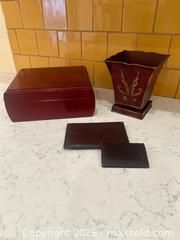 MaxSold Auction: Ciga Humidor, Small Resin Composite Planter and wallets - Bakersfield (California, USA) PARTNER MANAGED Moving Online Auction - Grecian Laurel Drive