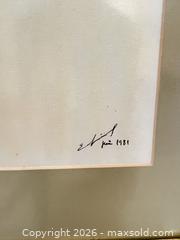 MaxSold Auction: Framed Signed Botanical Print with Ceramic Bowl & Hallmark Countdown - Bakersfield (California, USA) PARTNER MANAGED Moving Online Auction - Grecian Laurel Drive