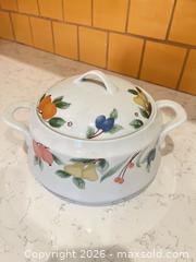 MaxSold Auction: Porcelain Fruit Motif Tea/Coffee Set with Framed Watercolor Print - Bakersfield (California, USA) PARTNER MANAGED Moving Online Auction - Grecian Laurel Drive