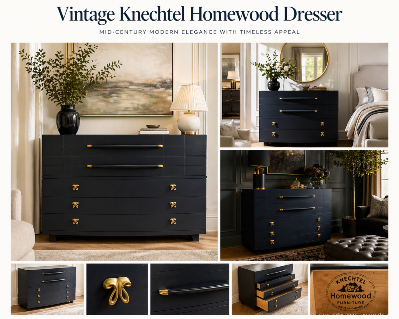 Vintage Knechtel Homewood 5-Drawer Dresser | Maxsold