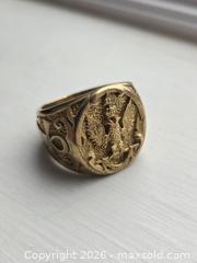 MaxSold Auction: 18K Gold Masonic Signet Ring w/ Gift Box - Ottawa (Ontario, Canada) SELLER MANAGED Downsizing Online Auction - Manotick Main Street