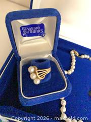 MaxSold Auction: Grassie Fairbanks Pearl and Yellow Gold Necklace & Ring Lot - Chilliwack (British Columbia, Canada) PARTNER MANAGED Moving Online Auction -  Huron (CONDO)