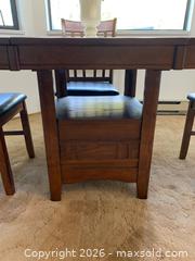 MaxSold Auction: Mission-Style Solid Wood Oval Extendable Dining Table Set, Seats 4 - Chilliwack (British Columbia, Canada) PARTNER MANAGED Moving Online Auction -  Huron (CONDO)