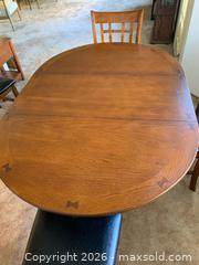 MaxSold Auction: Mission-Style Solid Wood Oval Extendable Dining Table Set, Seats 4 - Chilliwack (British Columbia, Canada) PARTNER MANAGED Moving Online Auction -  Huron (CONDO)