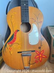 MaxSold Auction: Unbranded 3/4 Parlor Acoustic Guitar with Painted Finish - Burlington (Ontario, Canada) SELLER MANAGED Moving Online Auction - Lorne Street (CONDO)