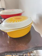 MaxSold Auction: Vintage Pyrex Milk Glass Covered Casserole Dishes, Set of 3 - Burlington (Ontario, Canada) SELLER MANAGED Moving Online Auction - Lorne Street (CONDO)