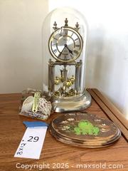 MaxSold Auction: Anniversary Rotating Dome Clock, Shell Thermometer & Wood Frog Plaque - Carson (California, USA) PARTNER MANAGED Estate Sale Online Auction -  South Perry Street