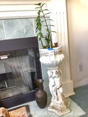 MaxSold Auction: Cherub Pedestal Planter with Bronze Floor Vase - Carson (California, USA) PARTNER MANAGED Estate Sale Online Auction -  South Perry Street